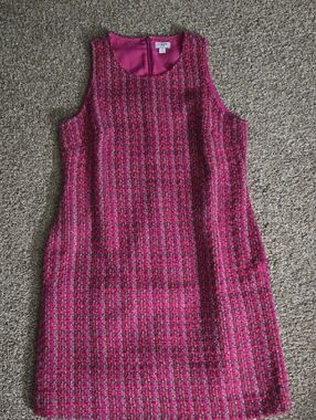 J. Crew Pink Tweed Sleeveless Shift Dress, Worn Once, W/ Pockets